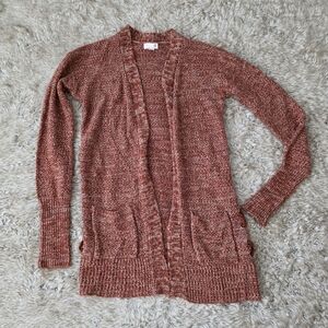 SO Sonoma Goods For‎ Life Lace Up Side Cardigan Sweater Red Women's Size XS